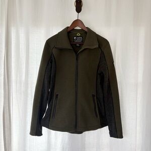 Kuhl Projekt Born on the Mountain Women's Full Zip Jacket in Olive and Gray
